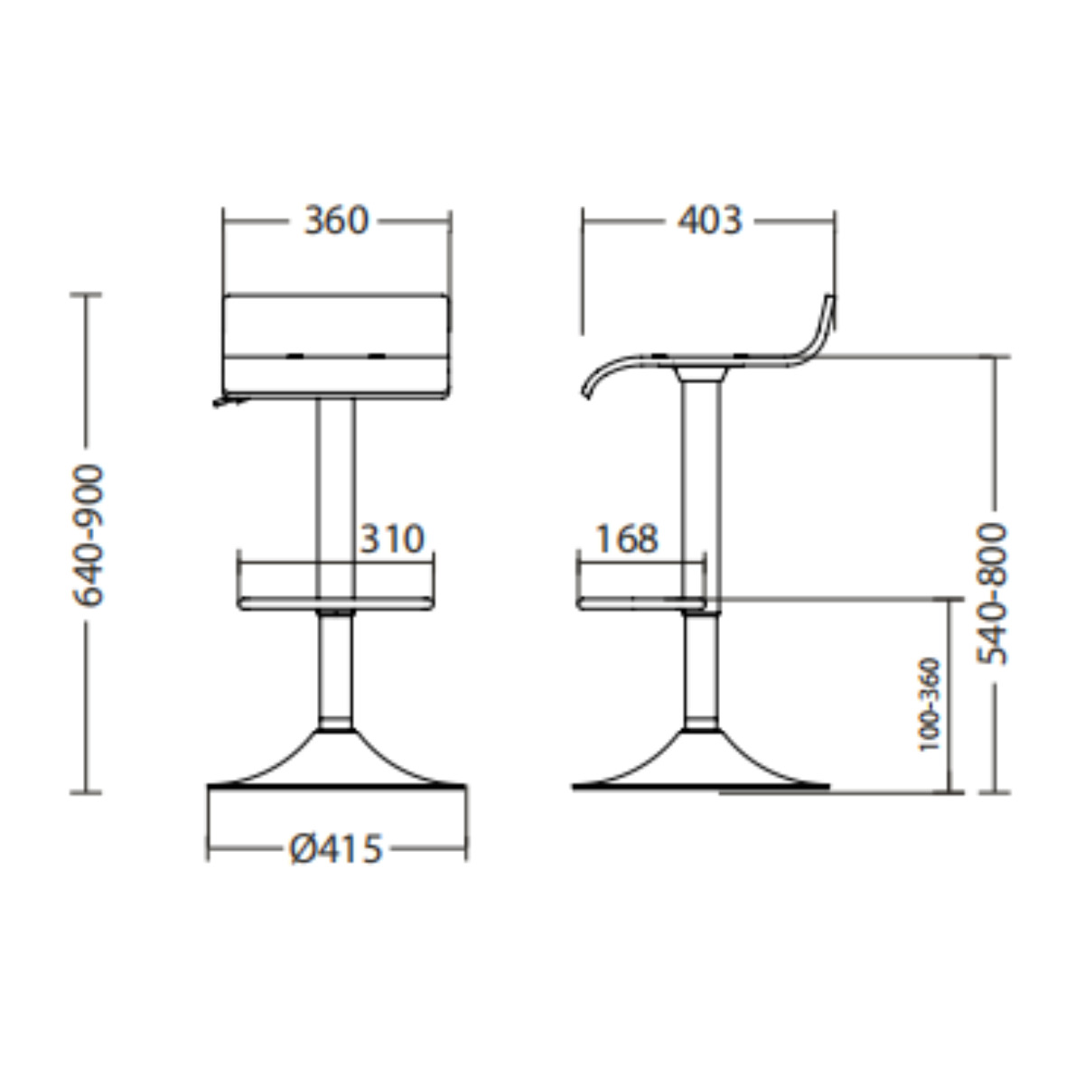 Бар стол Nowy Styl Latina Hocker Chrome